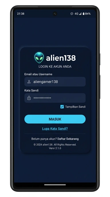 Masuk Akun Alien138 untuk Pengguna Android