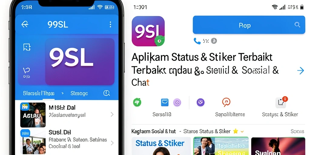 Antarmuka aplikasi 99SL dengan beragam stiker menarik.