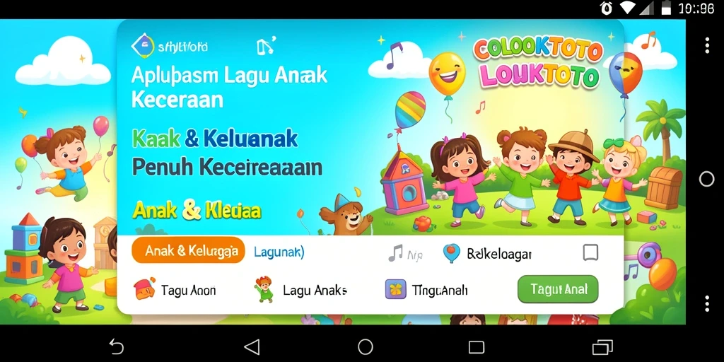 Tampilan antarmuka aplikasi COLOKTOTO yang colorful dan ramah anak.