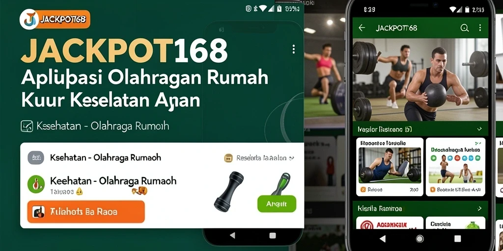 Tampilan antarmuka utama JACKPOT168 dengan pilihan latihan olahraga rumah.