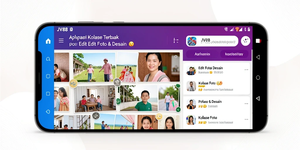 Tampilan antarmuka aplikasi JV88 yang ramah pengguna untuk Kolase Foto.