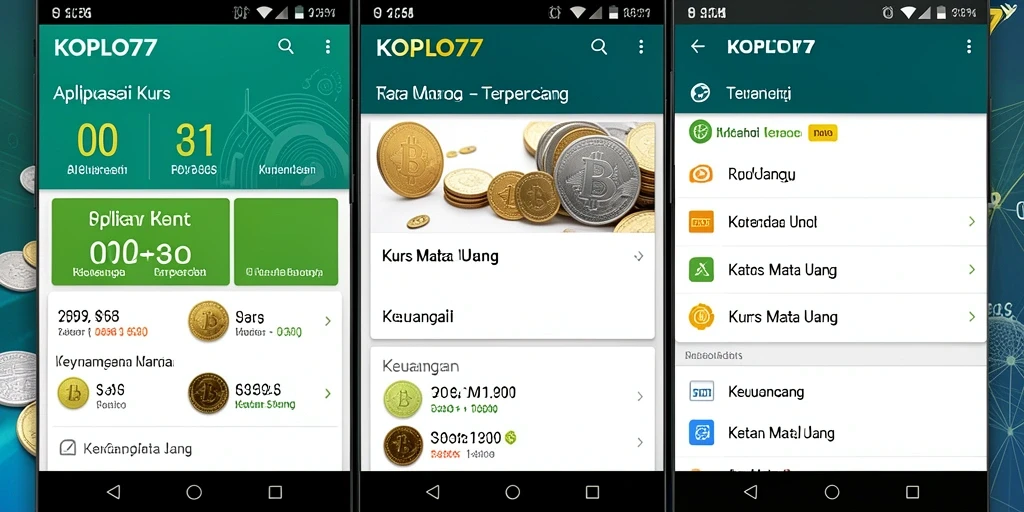 Tampilan antarmuka aplikasi KOPLO77 yang sederhana dan informatif.