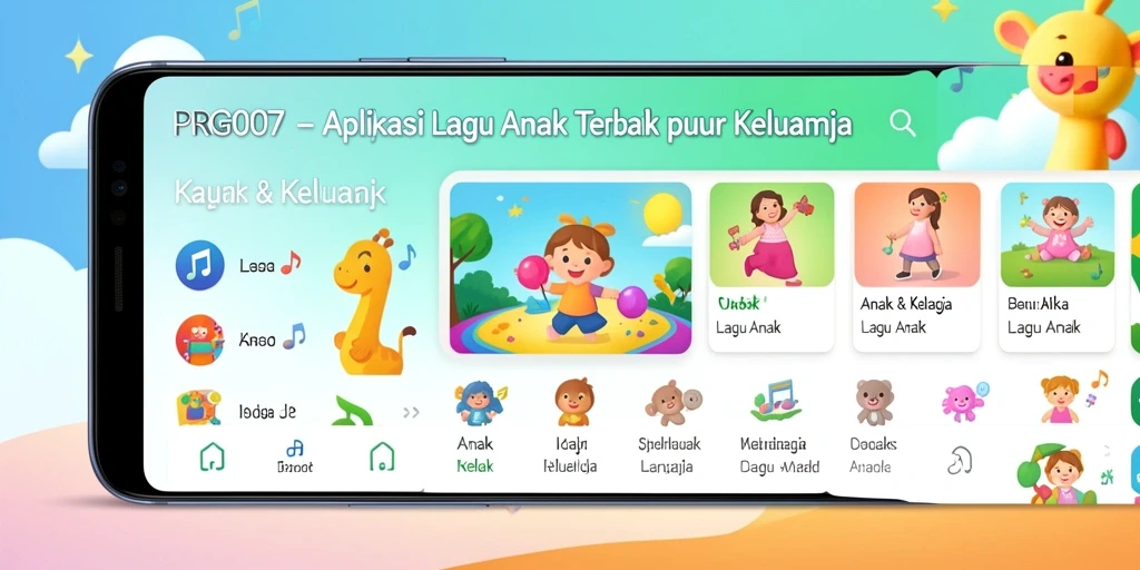 Antarmuka menarik dari aplikasi Lagu Anak PRG007