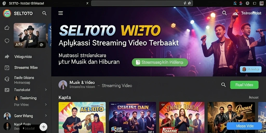 Tampilan antarmuka aplikasi Streaming Video SELTOTO yang user-friendly.