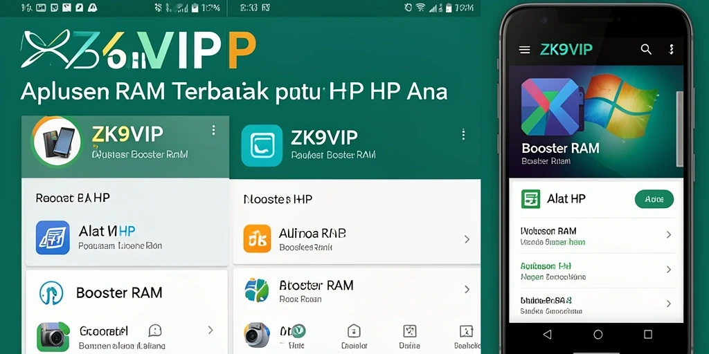 Antarmuka aplikasi ZK9VIP menampilkan fungsi pembersihan RAM.
